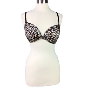 Victorias Secret 36D Leopard Print Plunge Neckline Padded Bra